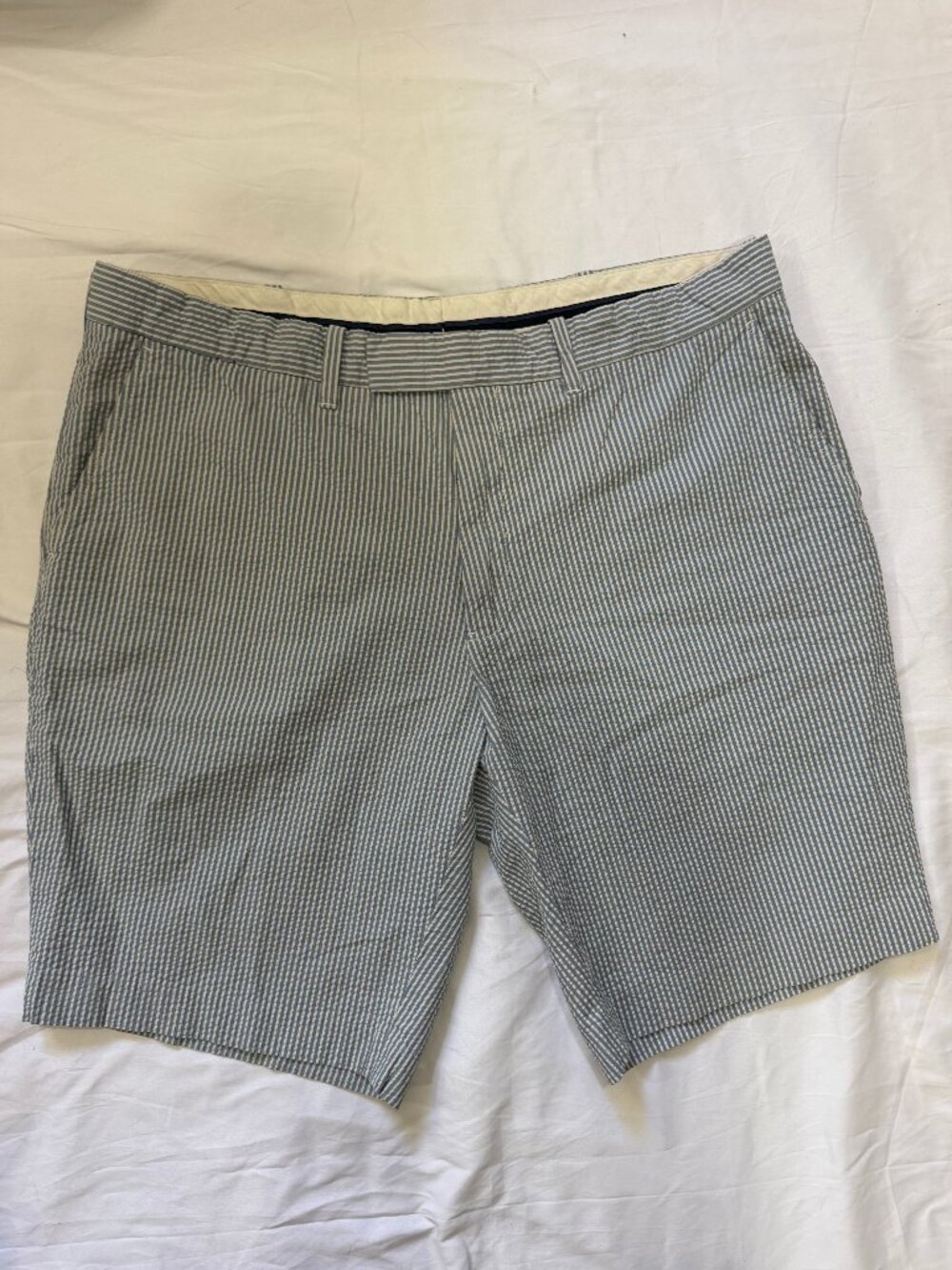 Polo Ralph Lauren Seersucker Shorts Blue White Pinstriped Size 40 Preppy Cotton